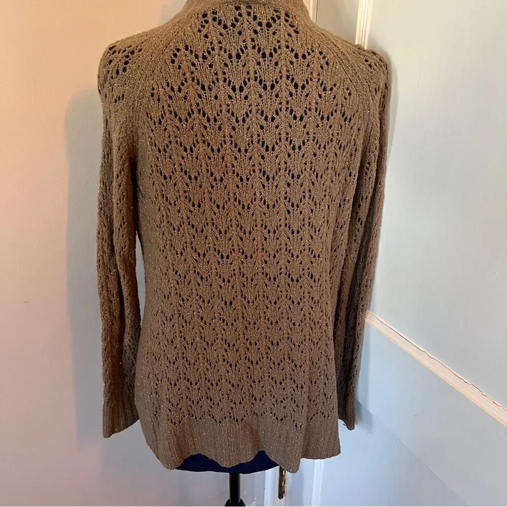 Loft Open Knit Brown Shrug with Long Sleeves Excellent condition Women's Medium